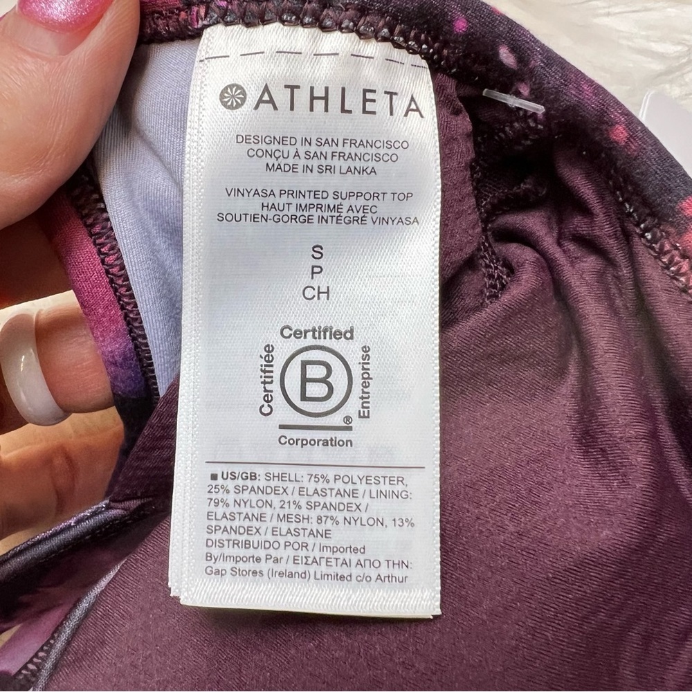 Athleta Vinyasa Printed Support Top. Size Small. New With Tags. - Picture 8 of 11